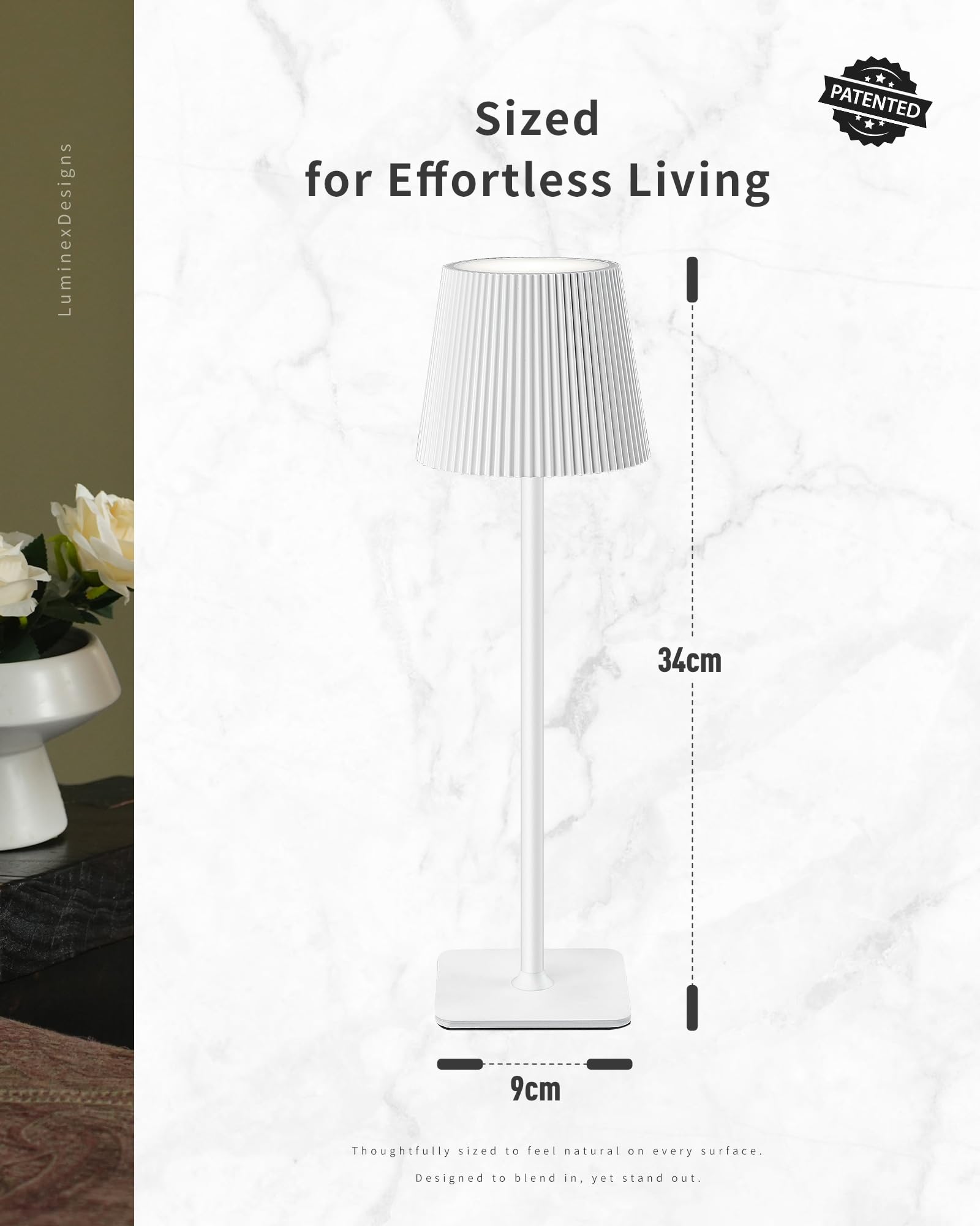 Lampes de Table Sans Fil LED 5200mAh, IP54 Étanche, Lampes de Chevet Rechargeables Dimmables, 3 Températures de Couleur, Longue Autonomie, Chambre, Salon, Jardin, Terrasse, 2 Pièces