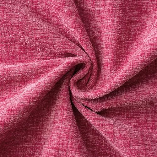 Image of MIULEE Pack of 2 Couch Throw Pillow Covers 16x16 Inch Soft Hot Pink Chenille Pillow Covers for Sofa Living Room Solid Dyed Pillow Cases