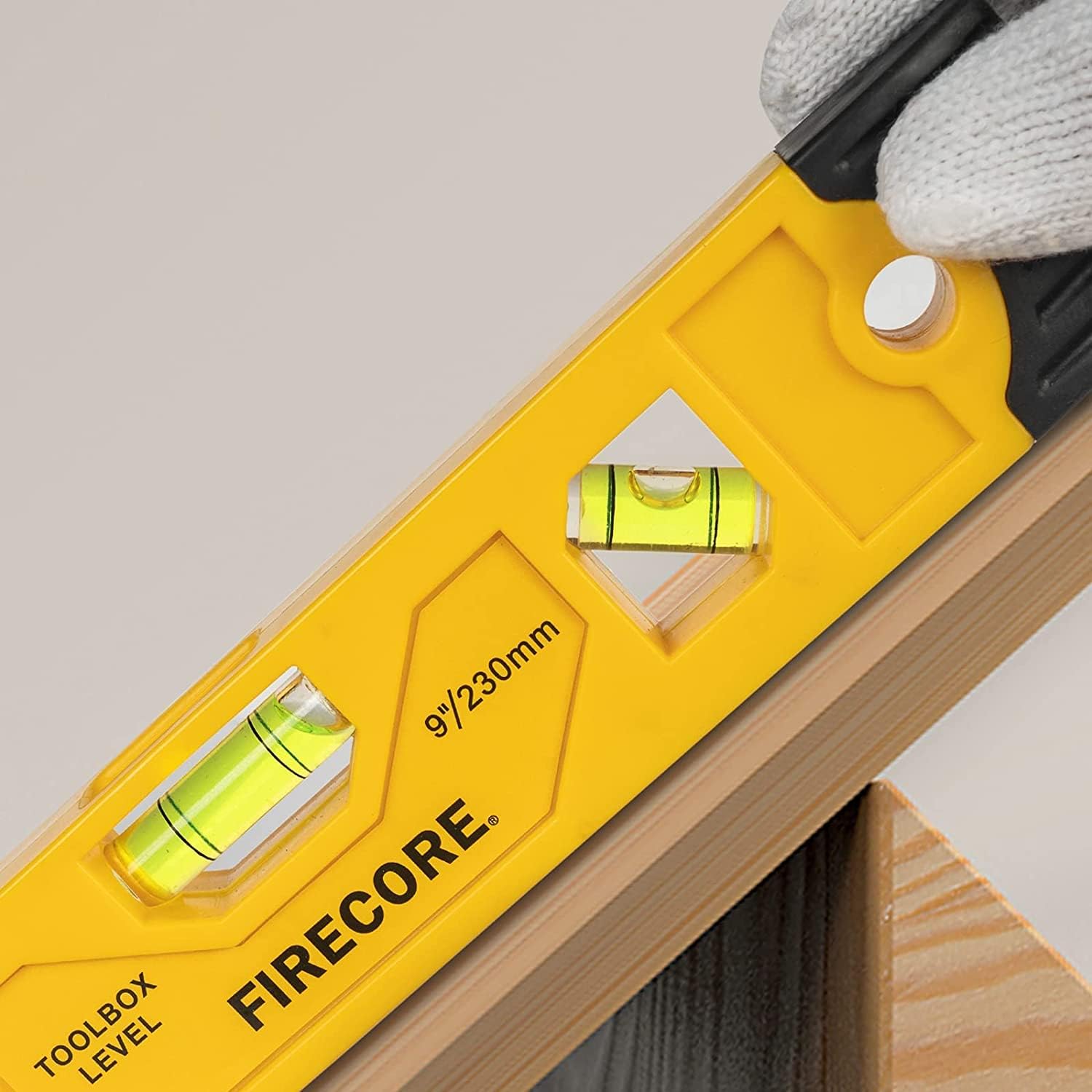 Firecore 3pcs Magnetic Torpedo Level, 9-Inch Shockproof Toolbox Level with 3 Bubble Spirit Level 45 90 180 Degree