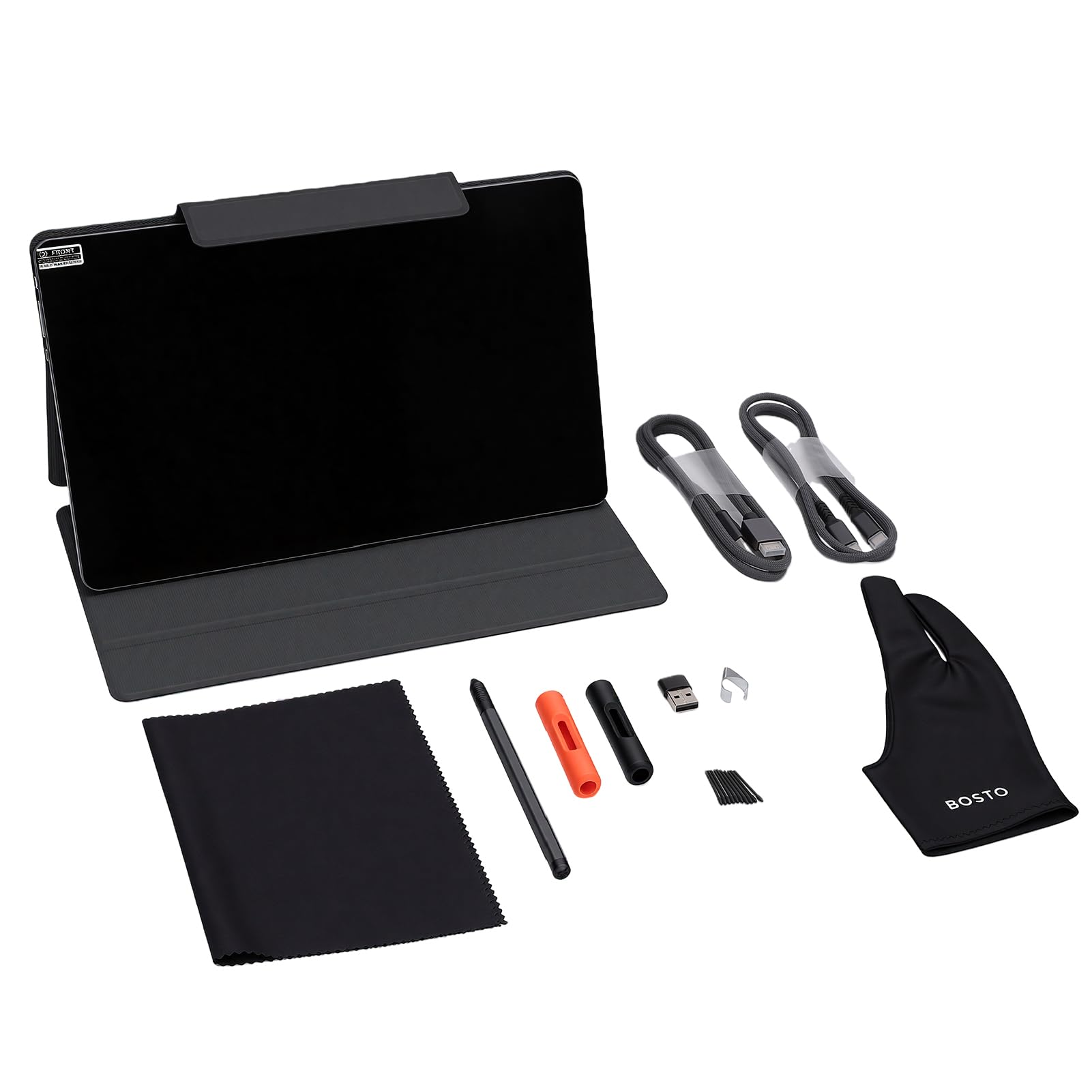 Tableta de Dibujo Gráfico P120T Monitor de Pantalla 11,6 Pulgadas con Control Táctil Sensible, 16384 Niveles Presión, Lápiz óptico sin Batería, 10 Puntas Lápiz