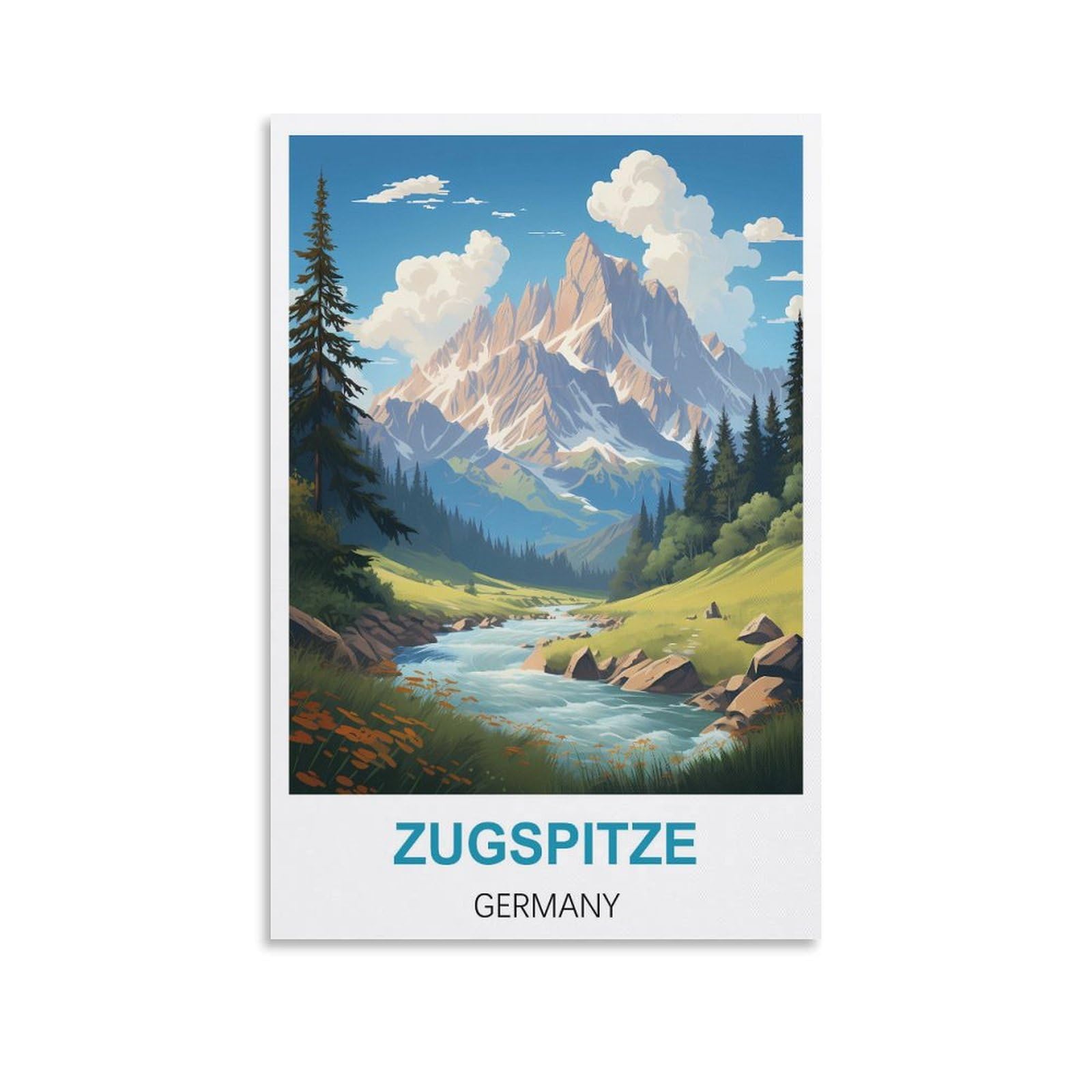 Vintage Metal Tin Sign Funny Retro,Zugspitze Germanys,Ideal for Pub Shed Bar Office Man Cave Home Bedroom Dining Room Kitchen 30x40cm