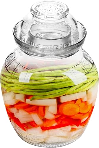 Hemoton Hervidor de té de vidrio de gran capacidad frasco de pepinillo sellado tarro de fermentación de vidrio tarro de fermentación de elaboración