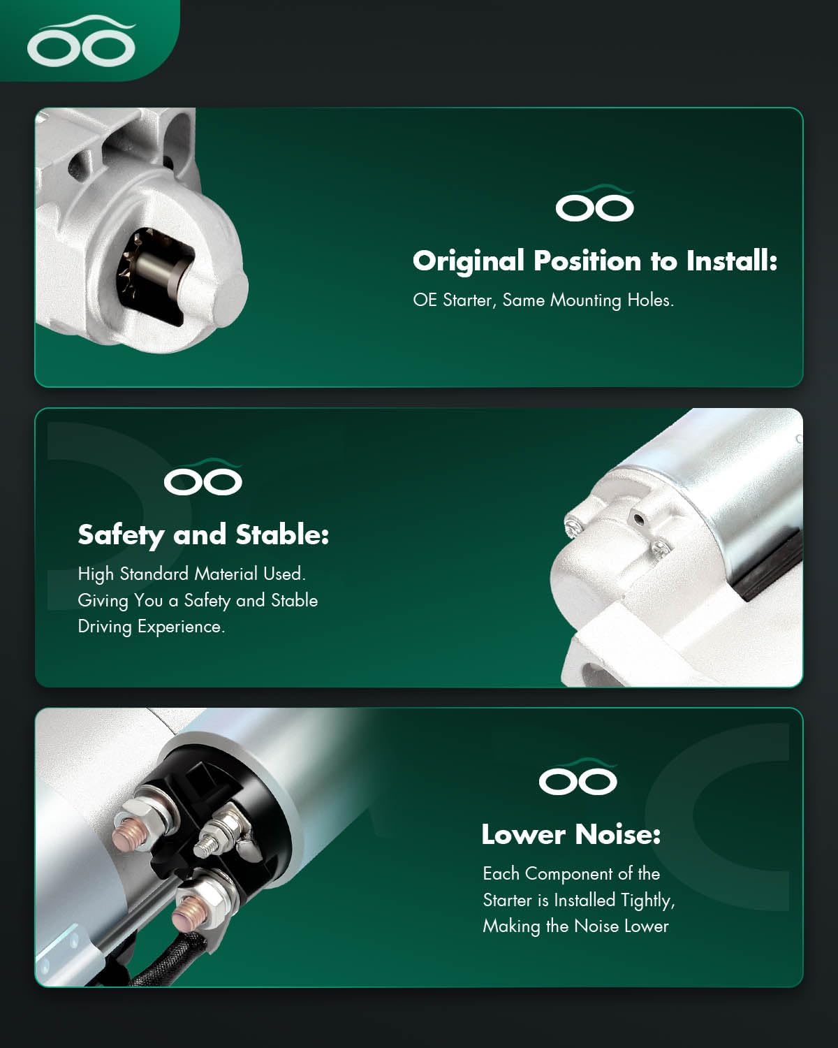 SCITOO Starter Motor 6482N SDR0042 for Chevrolet Camaro 1998-2002 Corvette for Pontiac Firebird 5.7L for Silverado 2500/for for GMC Sierra 2500 1999 6.0L ‎1.7kW/12 Volt CW 11-Tooth Pinion