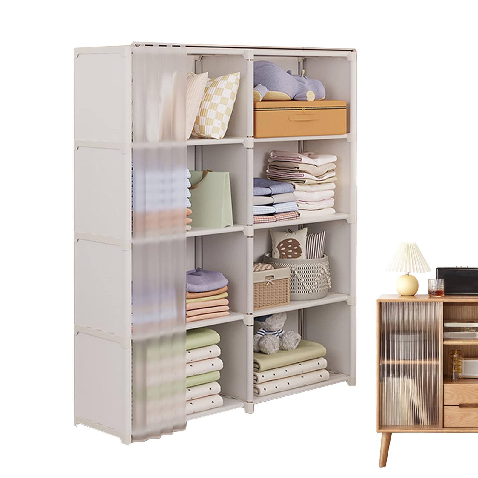 Armadio Portatile: In Acciaio, Scaffale Pieghevole Di Stoccaggio | Organizzatore Di Armadio In Tessuto Indipendente, Alternativa Armadio Rack Abbigliamento, Armadio In Tessuto A