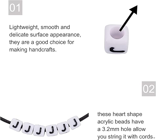 Vista 163 de FASHEWELRY 300 cuentas de letras acrílicas blancas de 0.236 x 0.236 pulgadas (0.236 x 0.236 in), cuentas del alfabeto para hacer pulseras