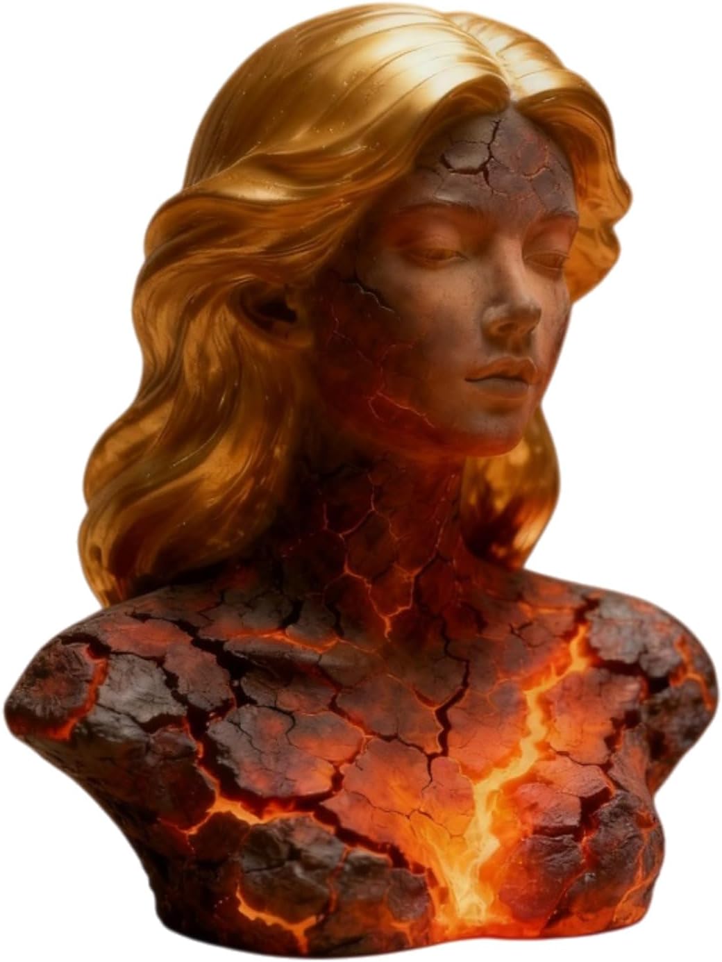 Sculpture Lamp, 3D Blazing Maiden Figurine Craft, Decorative Art Statue Light with LED Illumination, Home Decor Accessory for Hallway Bedroom Living Room Hotel