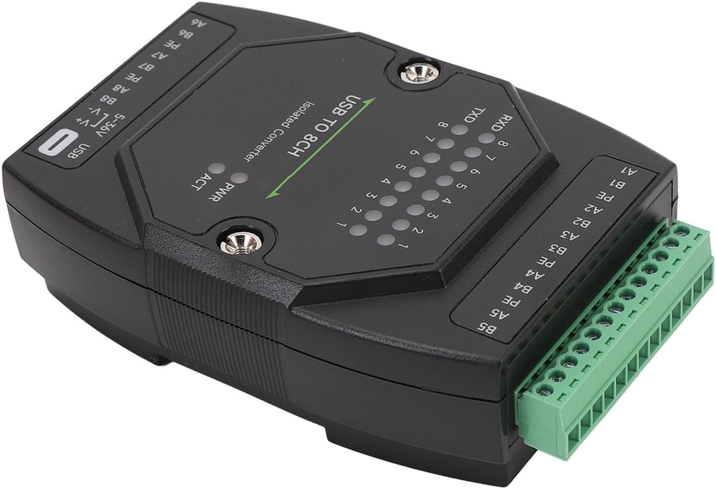 USB to RS485 Converter 1200bps to 921600bps Type C 8 Channel Isolated RS485 Serial Port Adapter, USB C Adapter with LED Indicators