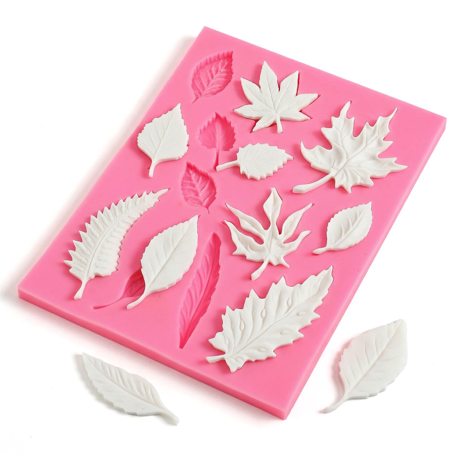 Leaf Silicone Molds, Leaf Shape Silicone Molds, 3D Unique Chocolate Candy Jello Biscuit Dessert Mold for Cake Decoration Cupcake Topper Chocolate Polymer Clay Paste