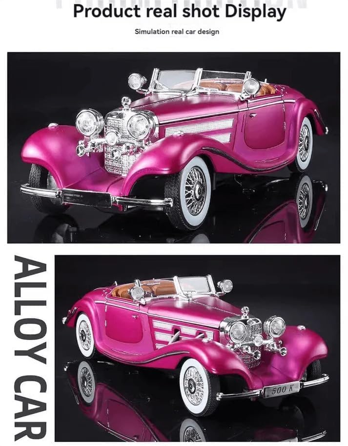 Image of VARIYA ENTERPRISE Exclusive Alloy Metal Pull Back Die-Cast Car Diecast Metal Pullback Toy Car with Openable 6 Doors,Light Music Boys Gifts Toys (1:24 Marcedees Benz 500K-Pink)