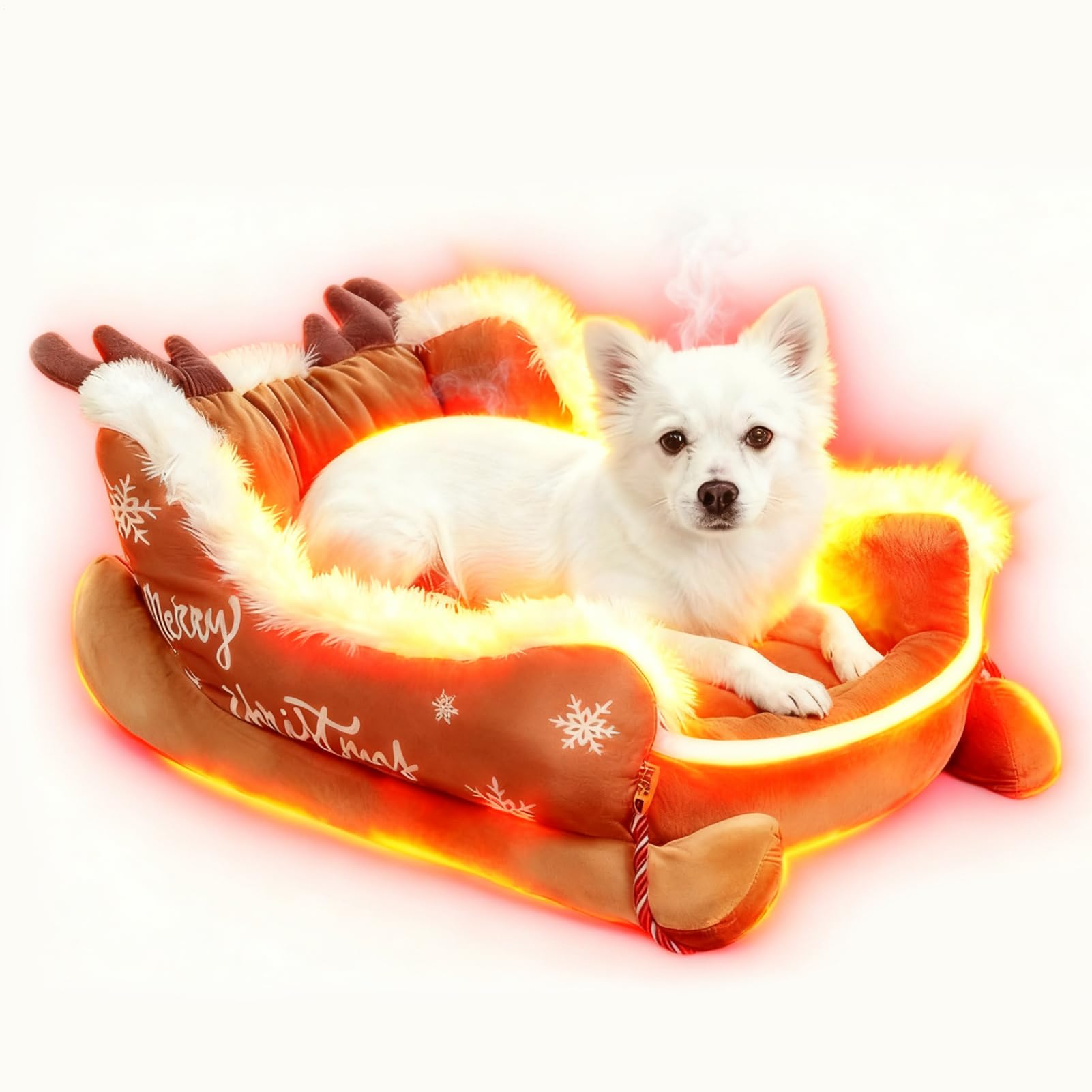 Cuccia per Cani Slitta di Natale Divano Caldo per Cuccioli Natale | Tana Calda Per Cani Piccoli Per Proprietari di Animali Freddo Casa Soggiorno Camera da Sonno Notturno Diurno