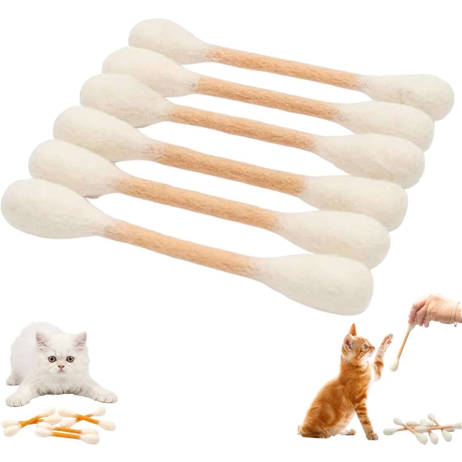 Hisopos de algodón para gatos aburridos que muerden muebles