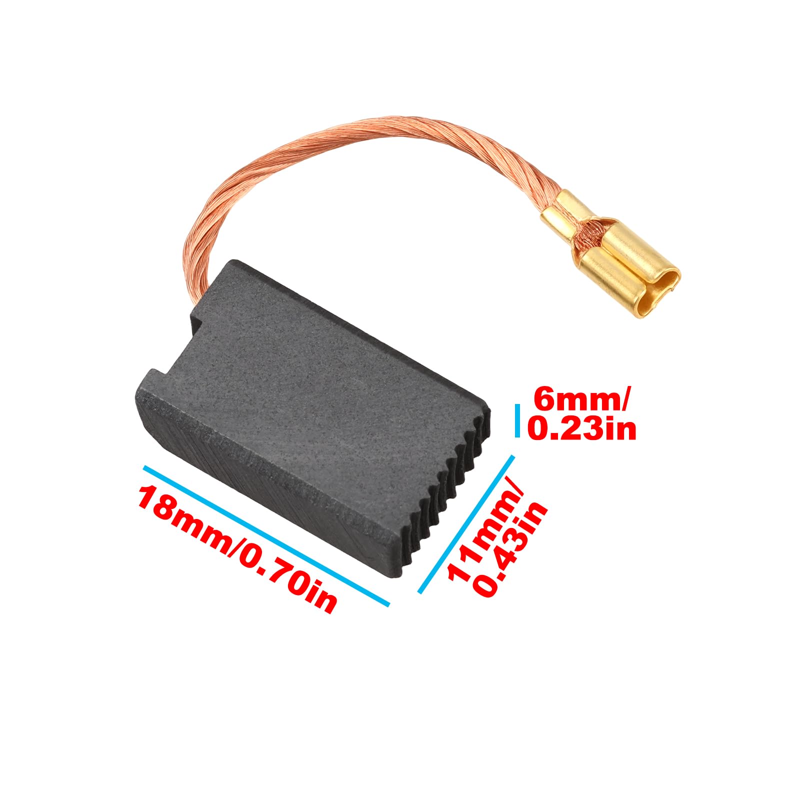 ECSiNG Balais de Charbon pour Meuleuse d'Angle RC-439 6 x 11 x 18 mm Compatible Einhell Expert TE-AG 125 CE