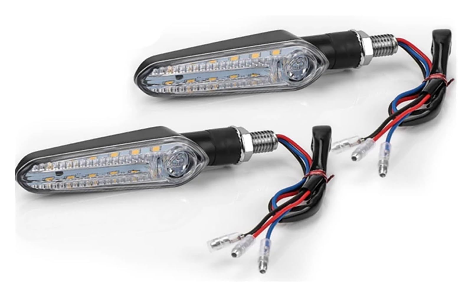 Indicatore di direzione Moto 12V 10mm Moto Freccia Spia di Direzione Indicatore Luce Ambra Posteriore Rossa Luci Freno(2pcs)
