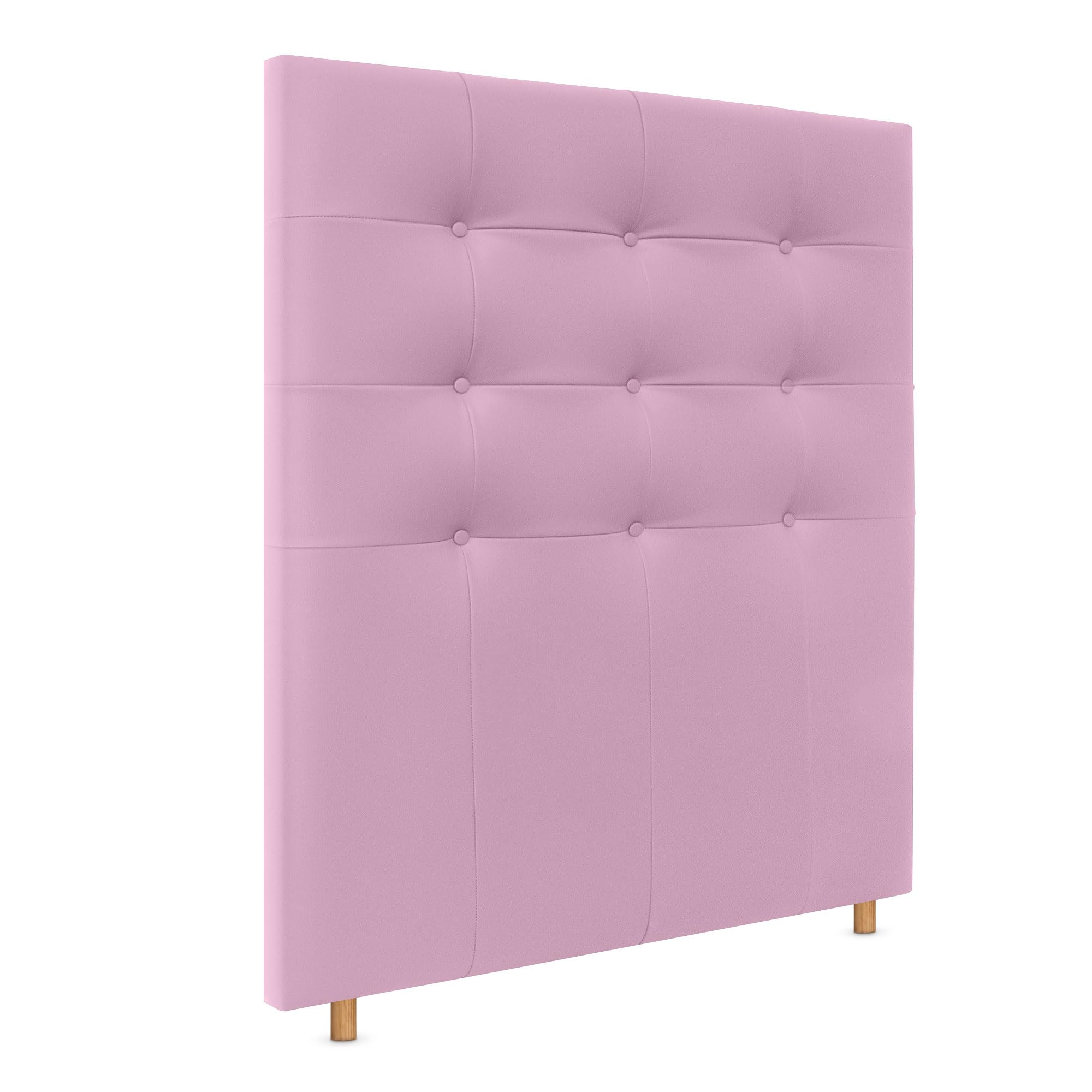DHOME Cabecero Capitoné hasta el Suelo Cabezal 8cm tapizado ACUALINE Tela y Polipiel para Cama Dormitorio (95x120cm (90), Polipiel Rosa)