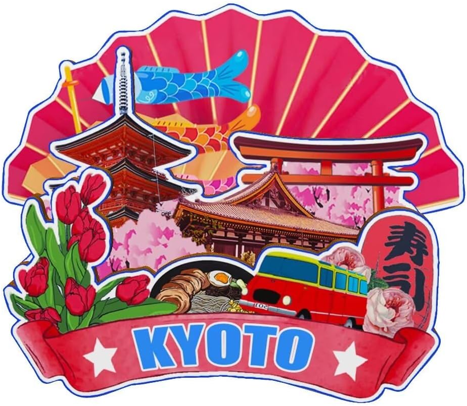 Kyoto Japan Magnet Fridge Magnet Wooden 3D Landmarks Travel Collectible Souvenirs Decoration Handmade -5185
