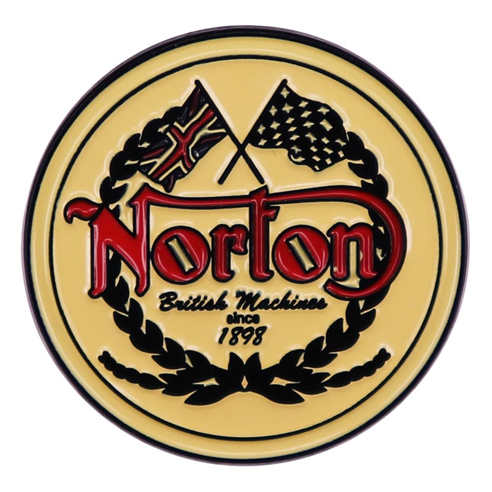 WSFXDWG British Motorcycle Club 1898 Circle Logo Enamel Pin Metal Badge Cartoon Brooch for Clothing Dress Bag Decoration Accessory Jewelry Gifts For Men and Women, Alloy Steel