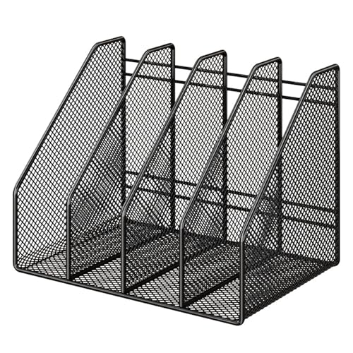 Plateau de documents en métal robuste et range-revues noir pour bureau - 2