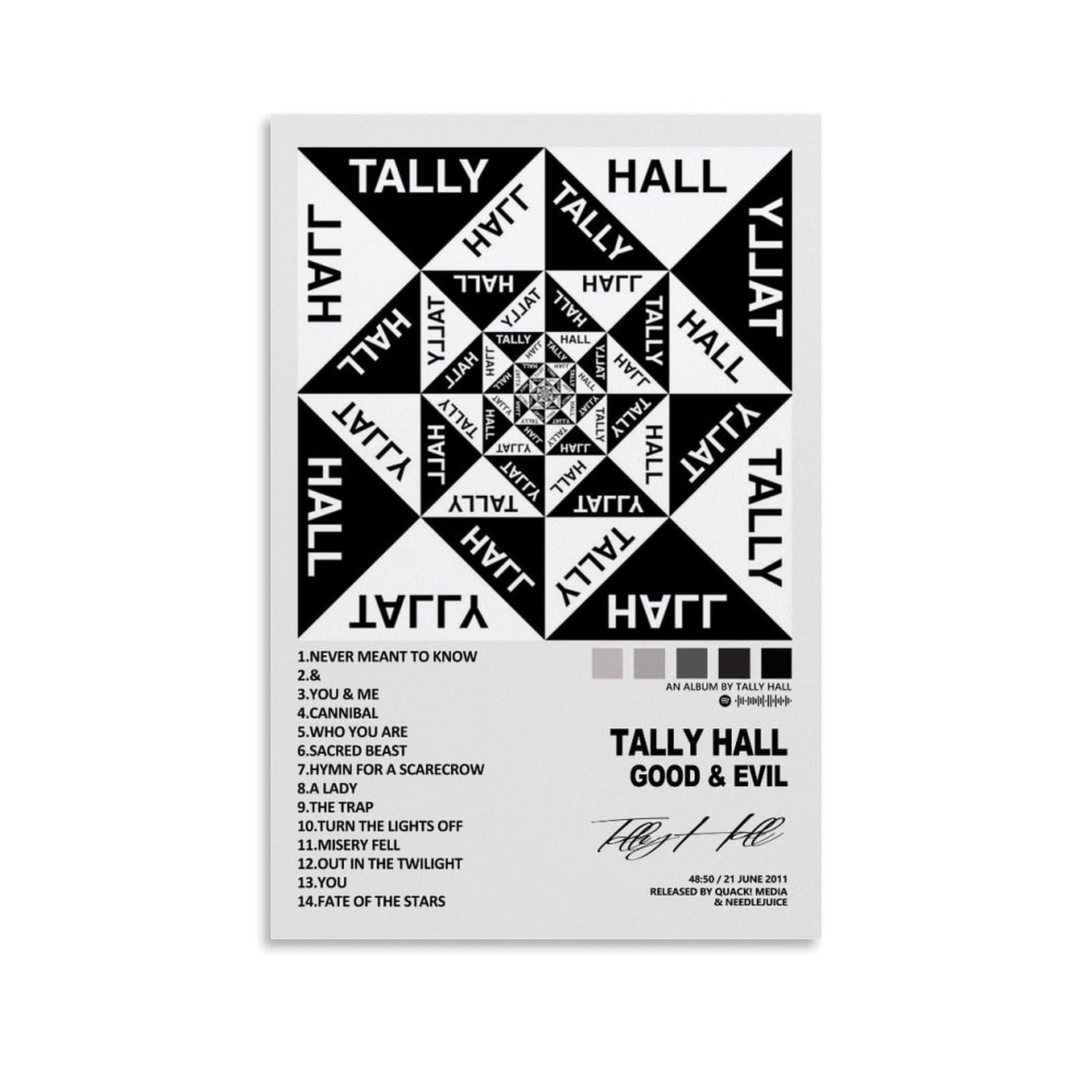 Whbaq Unframe-Style Tally Hall Poster Good & Evil Poster Canva Colourfast Wall Art Decorative Painting For Living Room Bedroom Home Decor 16X24inch(40X60cm)