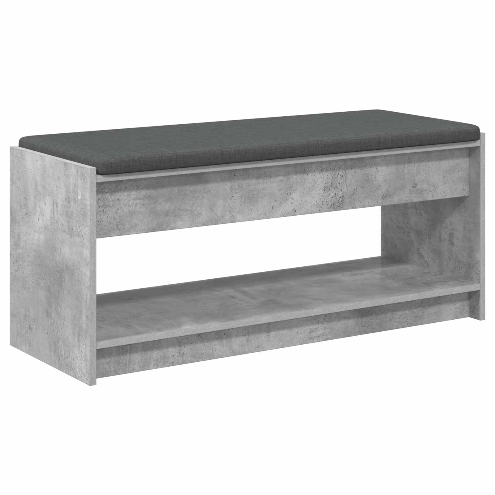 Ławka do przedpokoju Beton szary 103 x 38 x 45 cm z półkami do
