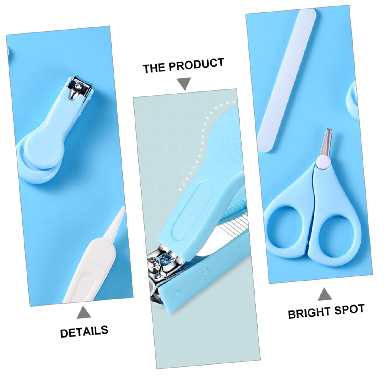 Toyvian Manicure Set for Toddlers Baby Nail Clippers Scissors Tweezers Safe Grooming Set