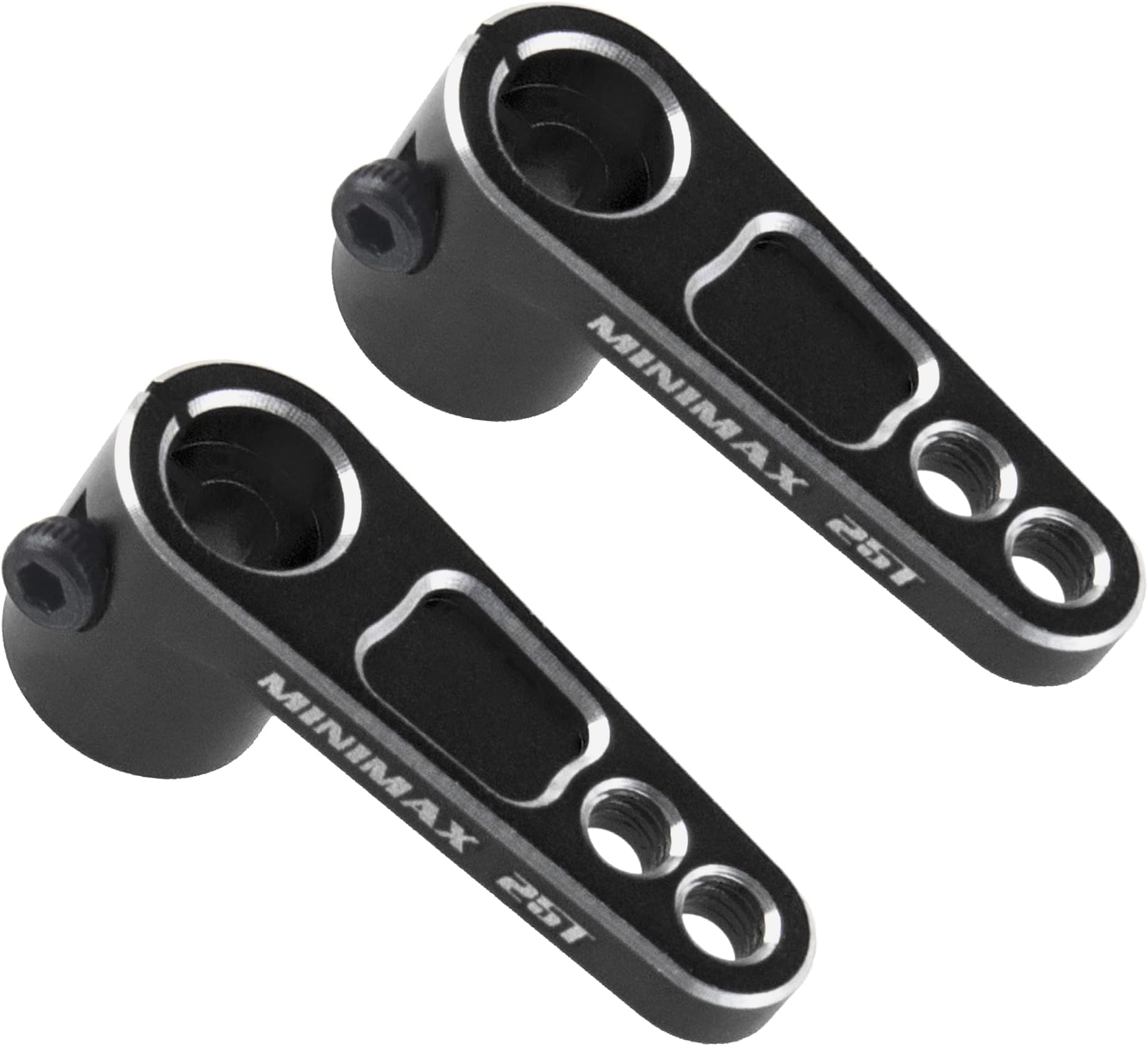 2Pack ShareGoo Metal 25T Servo Horn 25 Teeth Steering Arm Compatible with Futaba Savox Power HD Servos Motor Replacement for 1/8 1/10 RC Off-Road Crawler Drift Racing Car (Black)