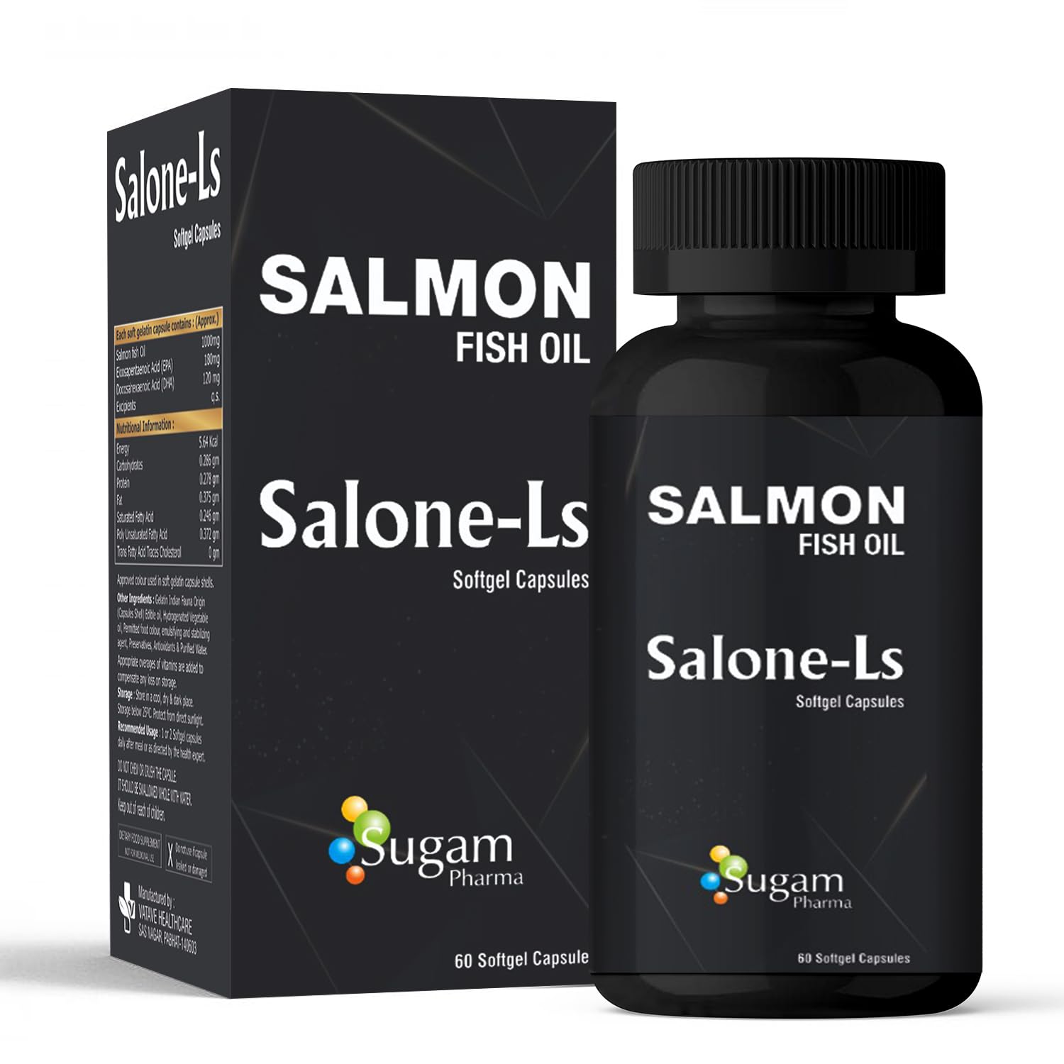 Sugam Pharma (Omega3 1500mg) Salone Salmon Omega 3 Fish Oil Capsules: Triple Strength- Omega 3 1500mg with EPA 540mg and DHA 360mg - Vital for Heart, Brain, Skin and Joint Health. Sugam Pharma (Omega3 1500mg) Salone Salmon Omega 3 Fish Oil Capsules: Triple Strength- Omega 3 1500mg with EPA 540mg and DHA 360mg - Vital for Heart, Brain, Skin and Joint Health.