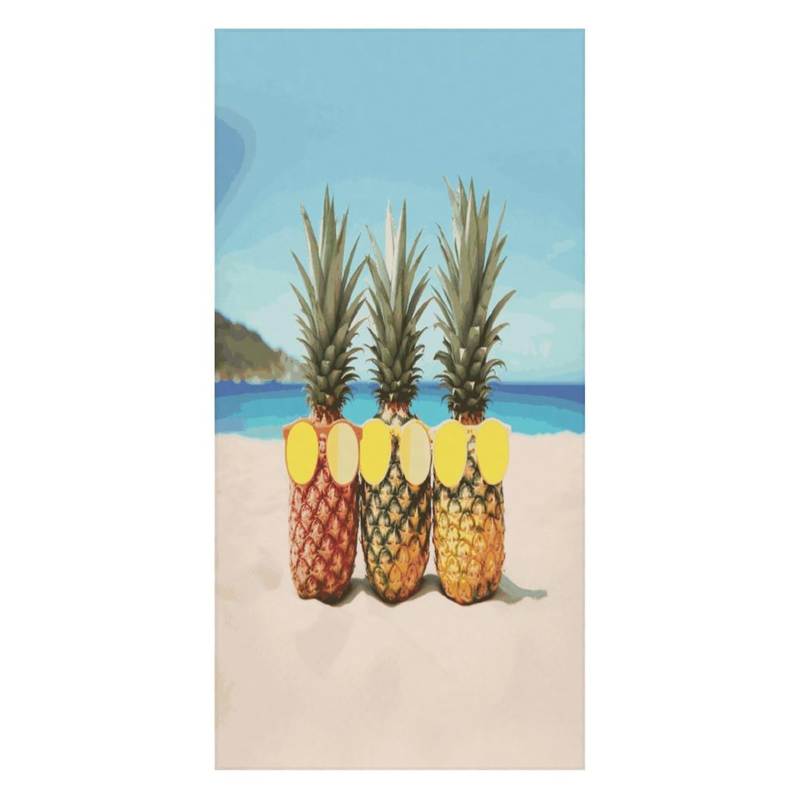 Adfgyerh Unisex Style Seaside Beach Yellow Geometric Pineapple Bath Towels Beach Towel Lightweight Quick Dry, Bath Towel For Travel Sports Pool Swimming Bath Camping Yoga Adults160x80cm