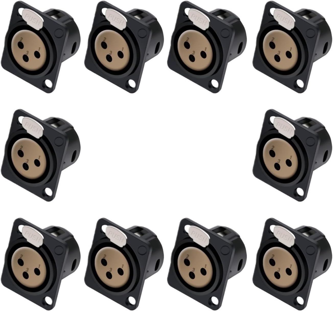 10pcs 3Pin Socket Adapter Connector 3Poles Female Audio Microphone Plug Jack(Red)
