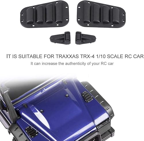 Miniatura 8 de Rejilla de admisión de automóvil RC y bisagra de cubierta del motor, rejillas de entrada de plástico, juego de bisagras de cubierta de motor con