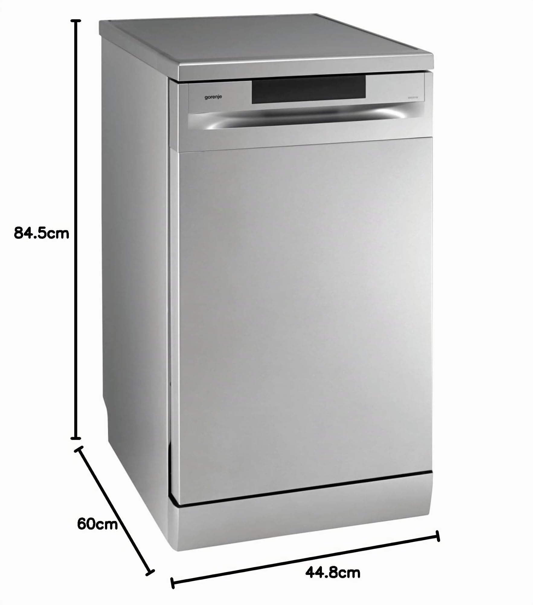 Gorenje GS 520 E15S Freistehender Geschirrspüler/ 45cm / 9 Maßgedecke / 5 Programme / 1h Reinigungsprogramm / höhenverstellbarer Oberkorb / vollständiger Überlaufschutz / Grau Metallic