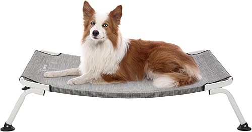 Miniatura 15 de Veehoo Cama Elevada para Perros para Exteriores, Camas Elevadas Impermeables y Refrescantes para Perros Grandes, Hamaca Curvada Fuera del Suelo para