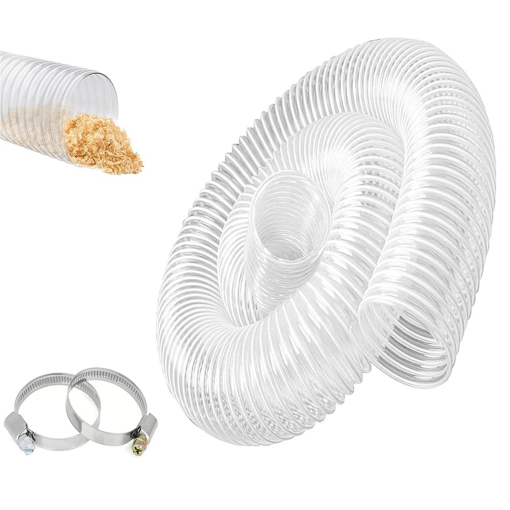 Manguera de recogida de polvo de PVC, manguera de vacío flexible transparente, resistente a pinchazos para talleres de carpintería y colectores de polvo