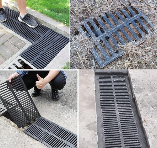 Osłona kanału drenażowego, sitka rynnowe, zewnętrzne systemy drenażowe, kratki rynnowe kuchenne, panele odpływowe do kostki brukowej, kanał burzowy (50 cm x 15 cm x 2 cm)
