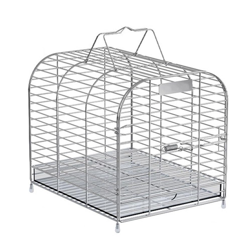 Gabbia Voliera Gabbia for uccelli in acciaio inossidabile, portatile, for animali domestici all'aperto, for trasportare pappagalli, passeri, canarini
