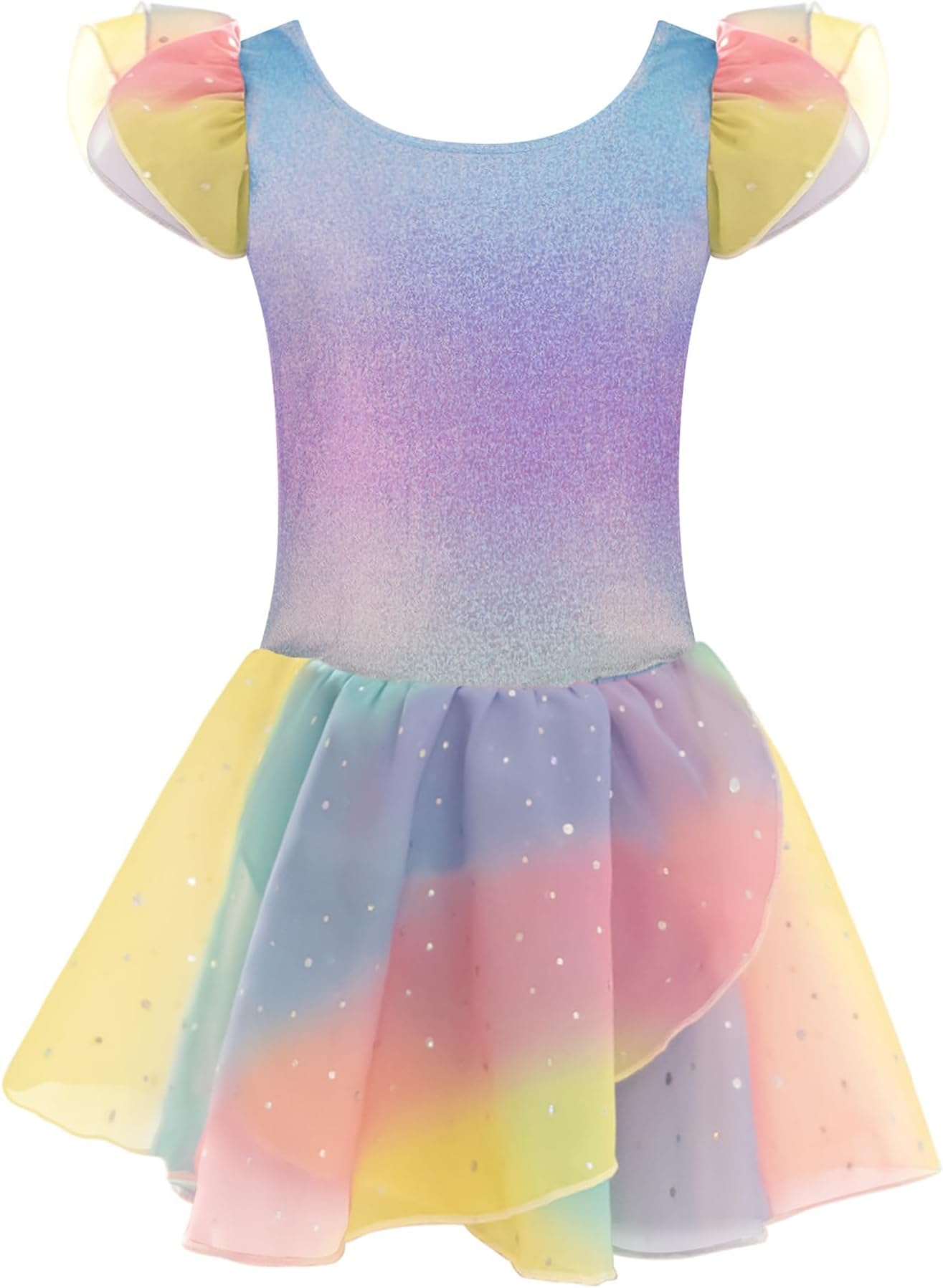 trudgeGirls Ballet Dress Ruffle Sleeve Ballet Outfit Ballet Leotard Ballet Costume Dancewear with Chiffon Skirt 3-11 Years