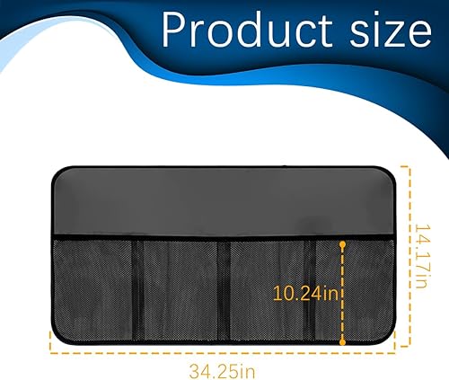 Miniatura 2 de Mandark Organizador de maletero de automóvil, bolsa de almacenamiento colgante para asiento trasero de vehículo de gran capacidad con 6 bolsillos,