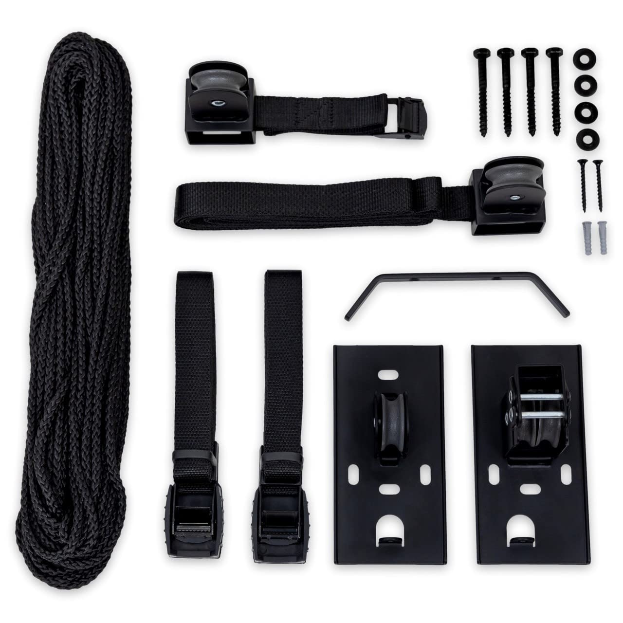 StoreYourBoard Sistema di carrucole per garage da soffitto, confezione da 2, per kayak, canoa da carico, sollevamento per scala, resistente, 68 kg