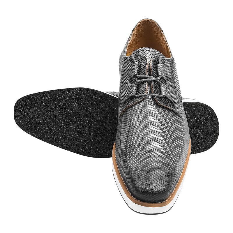 Image of LIBERTYZENO Mens Knitted & Animal Print Genuine Leather Adults Lace Up Oxford Dress Shoes for Easter Gift