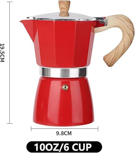 Miniatura 9 de MORDEN MS Moka - Cafetera de café expreso para estufa, 6 tazas de expreso, cafetera italiana de 10 onzas, cafetera cubana manual de café cubano,