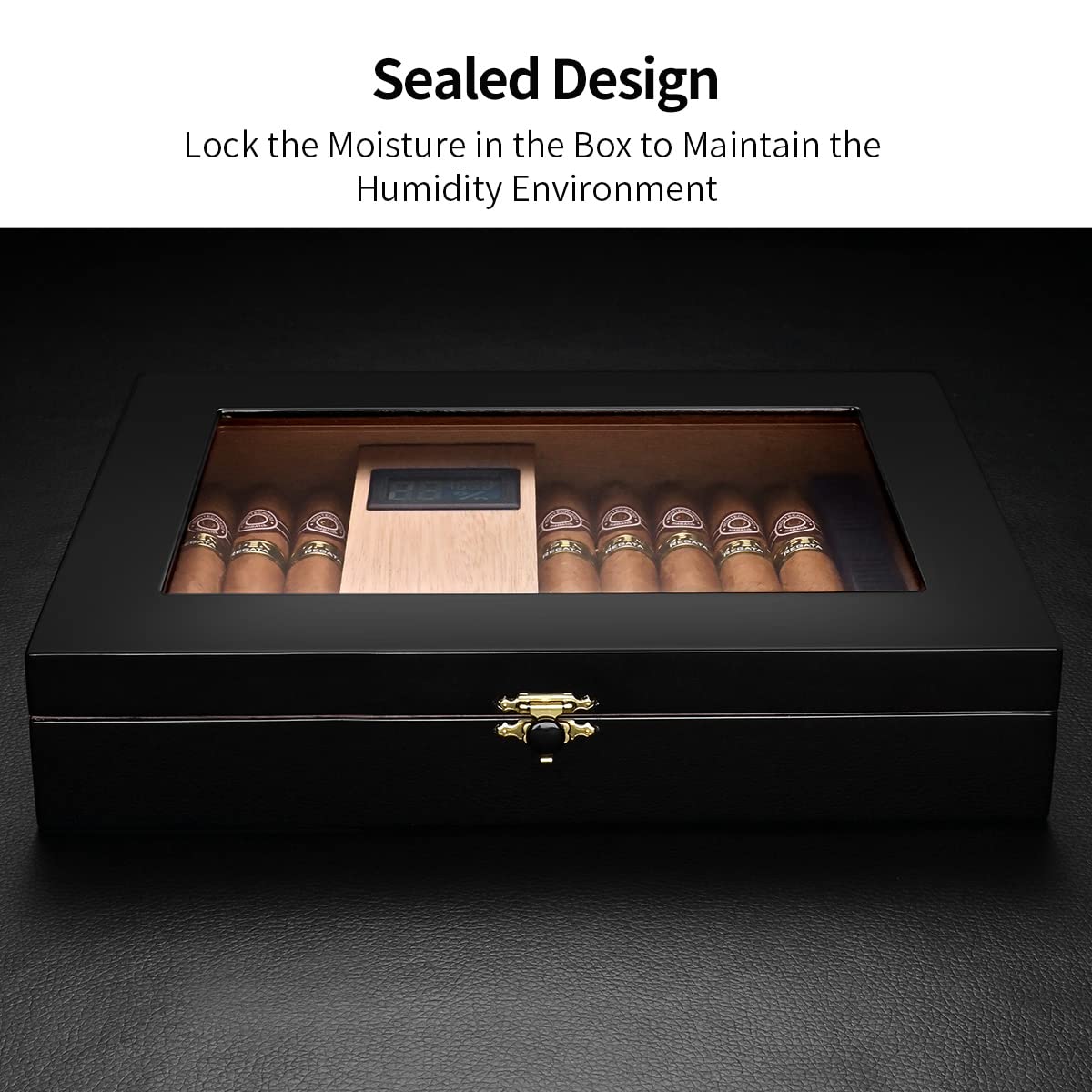 Amazon.co.jp: CIGARLOONG Cigar Humidor Box with Cigar Wood