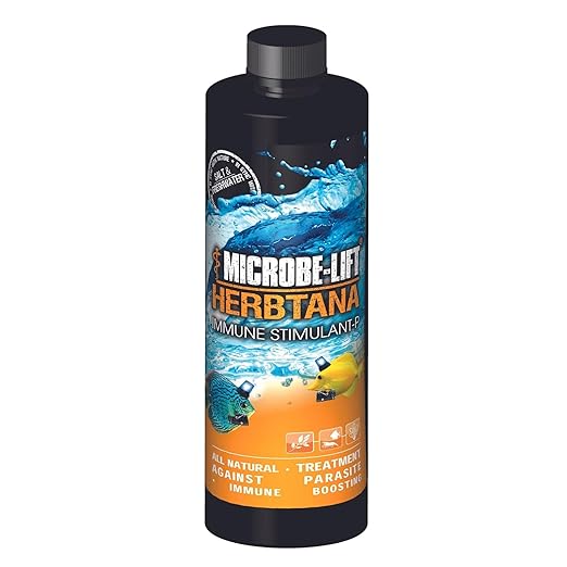MICROBE-LIFT Herbtana Immune Booster and Natural Parasite Remover for Freshwater and Saltwater Home Aquariums and Fish Tanks, 16 Ounces