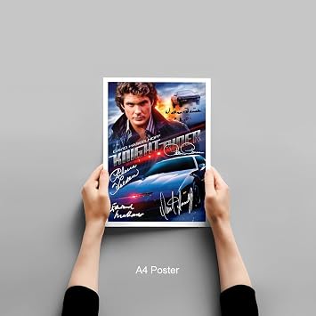 Knight Rider Cast Signed Autograph A4 Poster Photo Print TV Show Series Season Framed Memorabilia Gift David Hasselhoff (A3 Poster only)