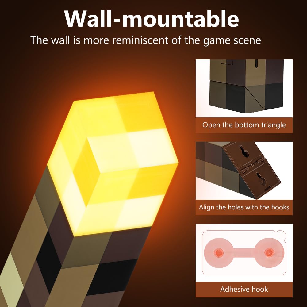 HOTUT Light-up Wall Torch Light, 11 Inch LED Night Light, 4-Color Night Light - Image 4