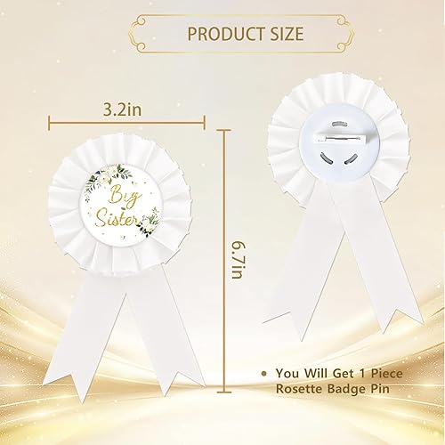 Miniatura 3 de Pin de insignia de hojalata Mommy To Be, pin de botón de baby shower, pin de botón Daddy To Be, pin de insignia de roseta blanca para revelación de