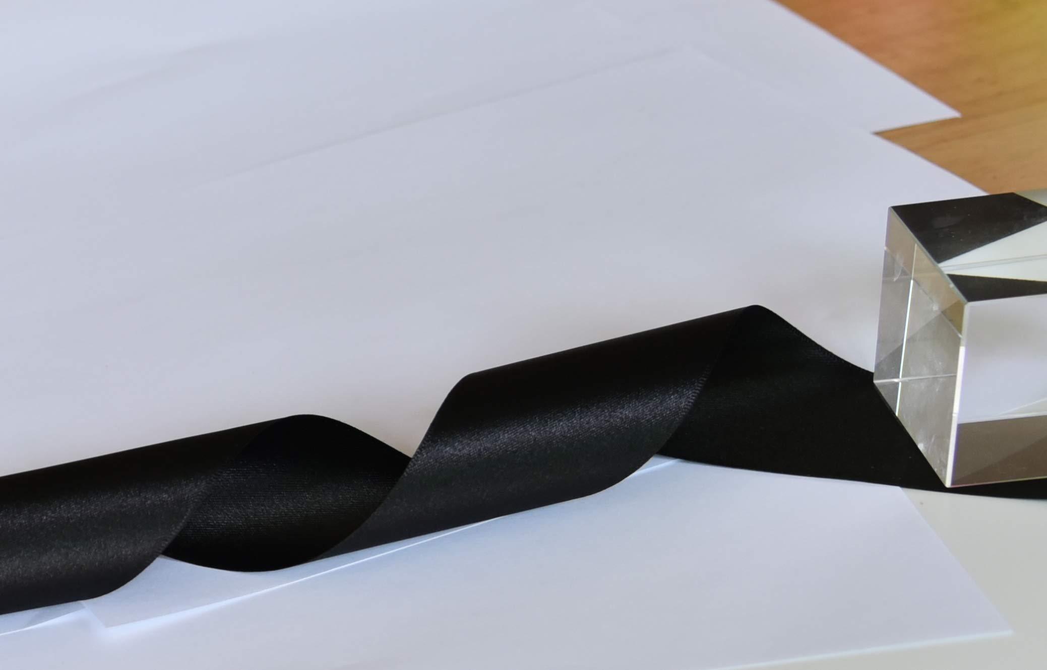 IHKFILAN Satin Ribbon in Black (50 mm x 22.86 m) Matt Shiny Gift Ribbon for Decorating & Crafts, Weddings, Christenings - Image 4