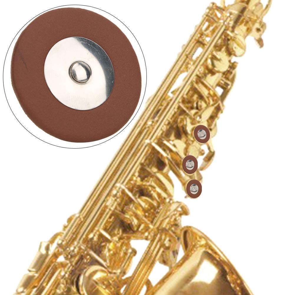 Set di 26 Pezzi Pad in Pelle per Sax - Cuscinetti di Ricambio Multi Formato per Sassofono Contralto