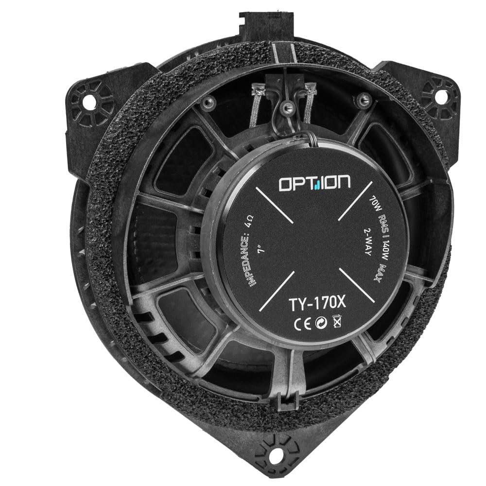 Option Lot de haut-parleurs arrière compatibles avec Suzuki Swace (à partir de 2020, système audio standard) - 100 % Plug & Play - Haut-parleur coaxial 2 voies 17 cm avec isolation