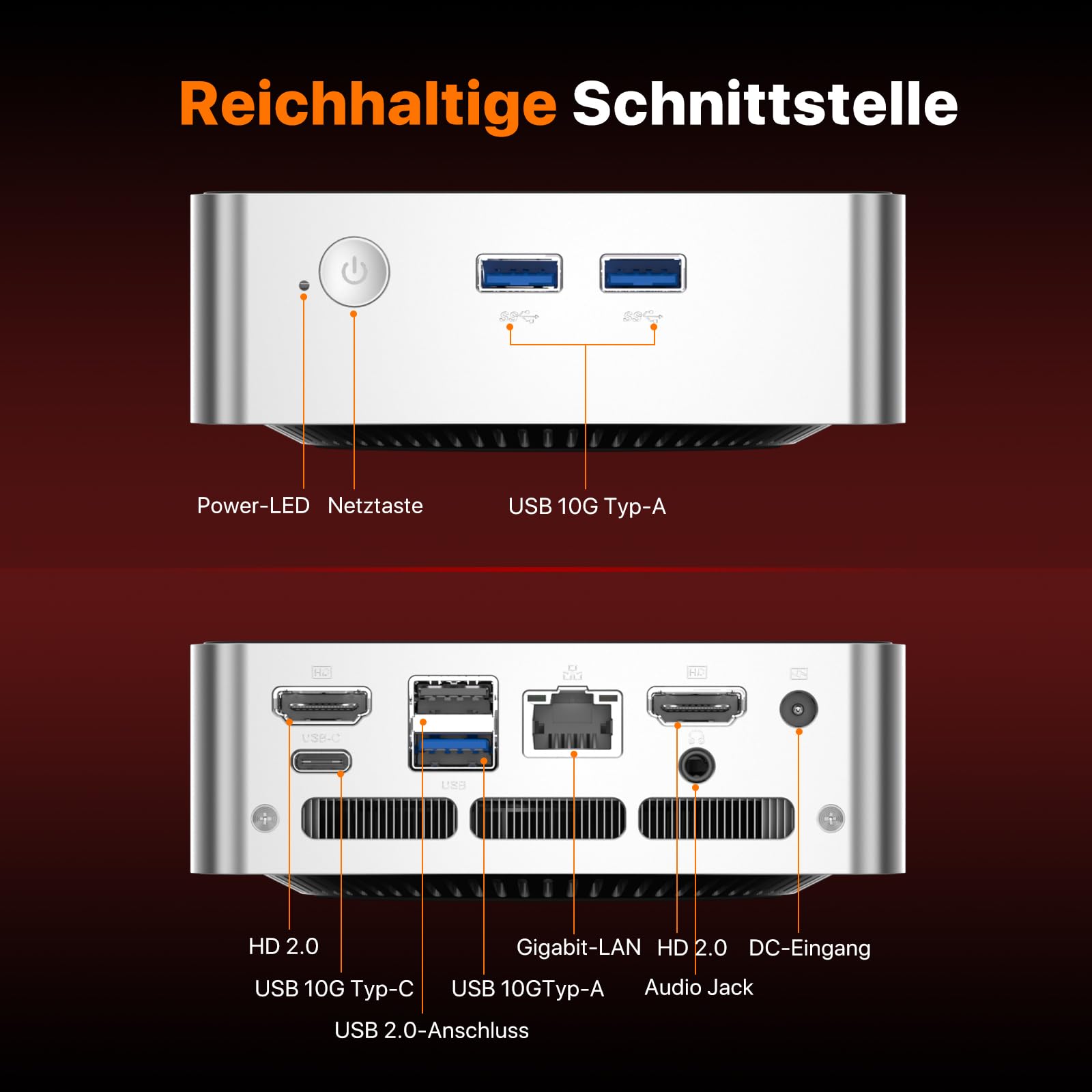 PELADN Mini PC AMD Ryzen 4300U bis zu 3,7 GHz, 8 GB DDR4 RAM, 256 GB SSD, Mini-Computer mit 4K/60Hz Triple-Display über Dual-HDMI und Type-C, WiFi 6, Bluetooth 5.3 für Büro und Homeoffice