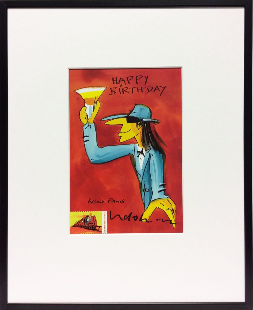 Kunstverlag Christoph Falk Happy Birthday (rot) im Alurahmen - Udo Lindenberg Bild - 2026