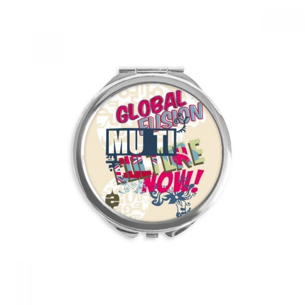 Miroir de maquillage compact portable graffiti rond multicolore pour sac